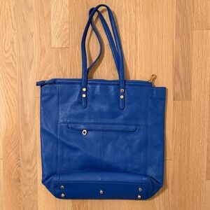 Christopher Kon Blue Leather Tote Bag